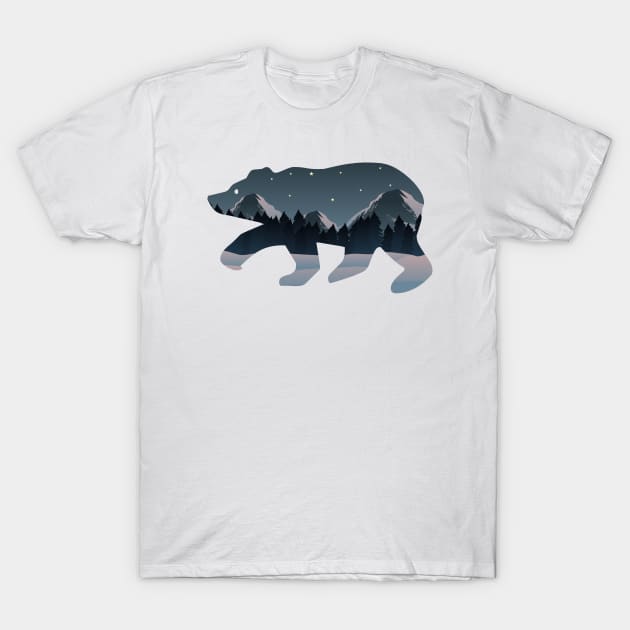 Mountains Bear T-Shirt by Polahcrea